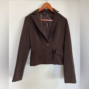 XOXO Brown Pinstriped Blazer - Size Small